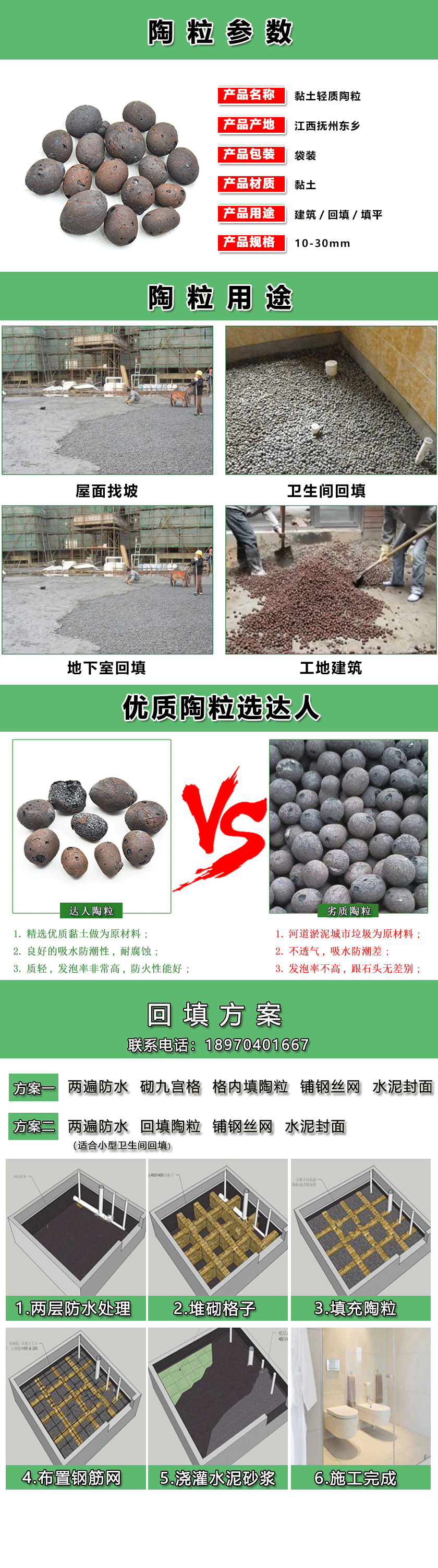 瑞昌市陶粒廠家 瑞昌市陶粒批發(fā) 瑞昌市陶?；靥钚l(wèi)生間要多少錢